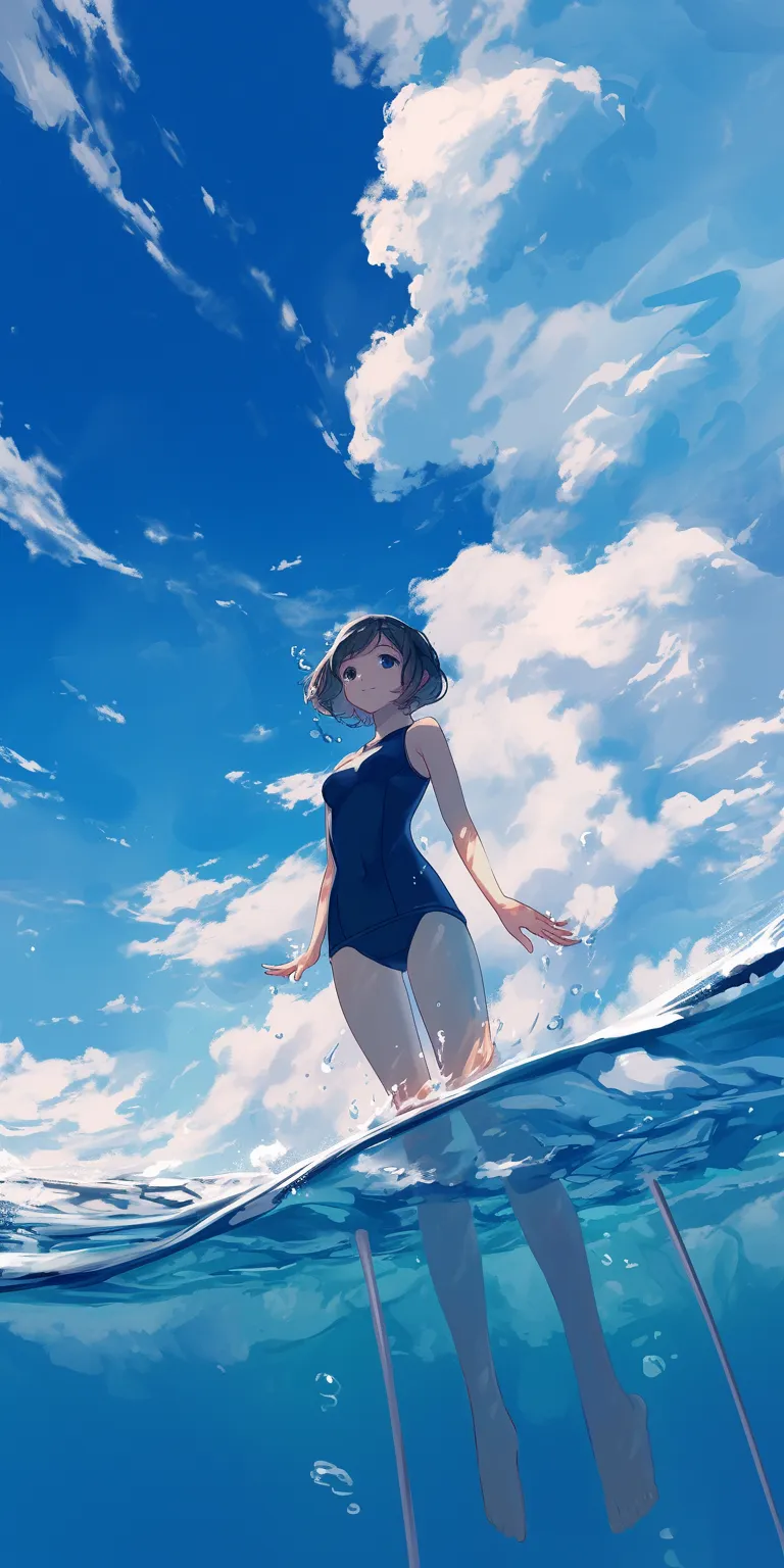 wallpaper 4k anime ocean, haru, nishimiya, flcl, ghibli