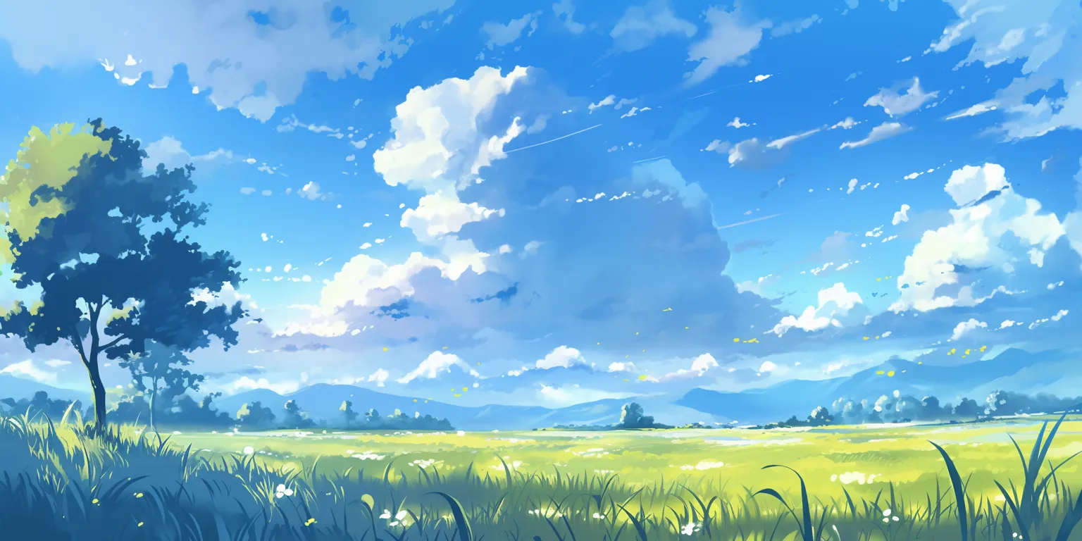 anime pc background backgrounds, field, evergarden, scenery, yuujinchou