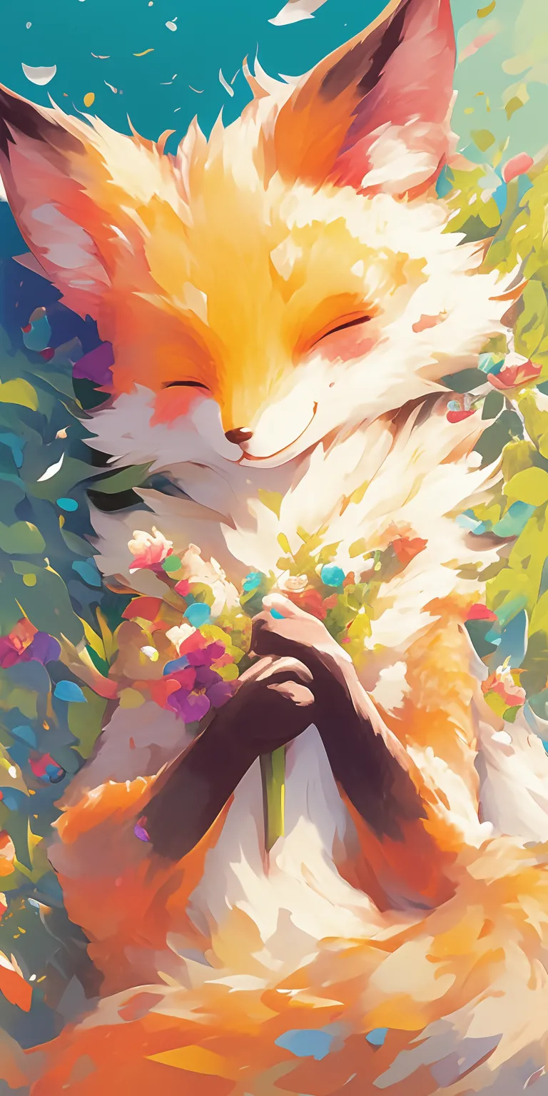 cute fox wallpaper fox, kurama, lockscreen, blossom, cover