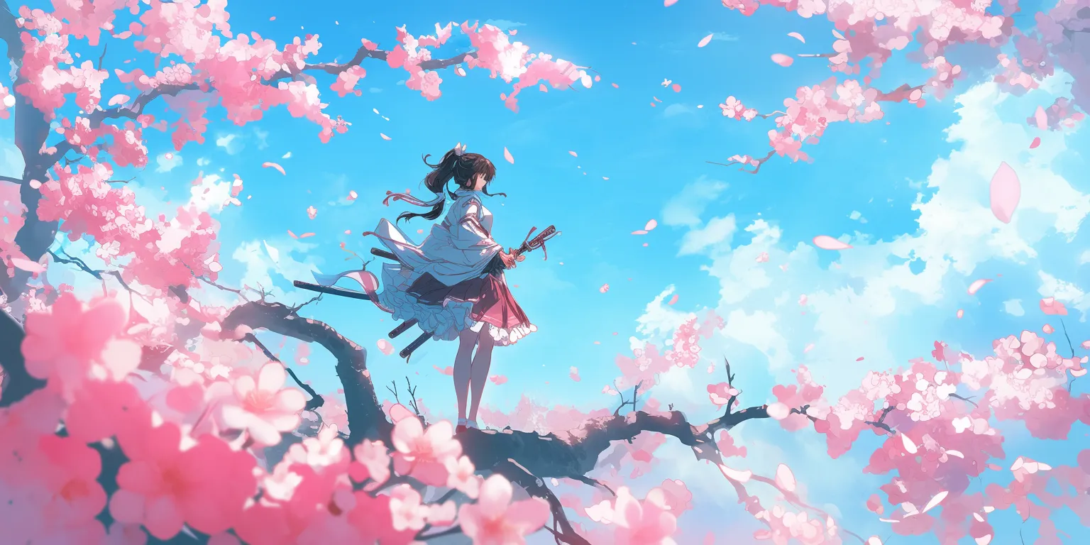 cherry blossom anime wallpaper blossom, sakura, dororo, champloo, noragami