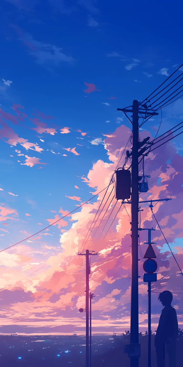 anime laptop wallpaper sky, sunset, lofi, scenery, 3440x1440