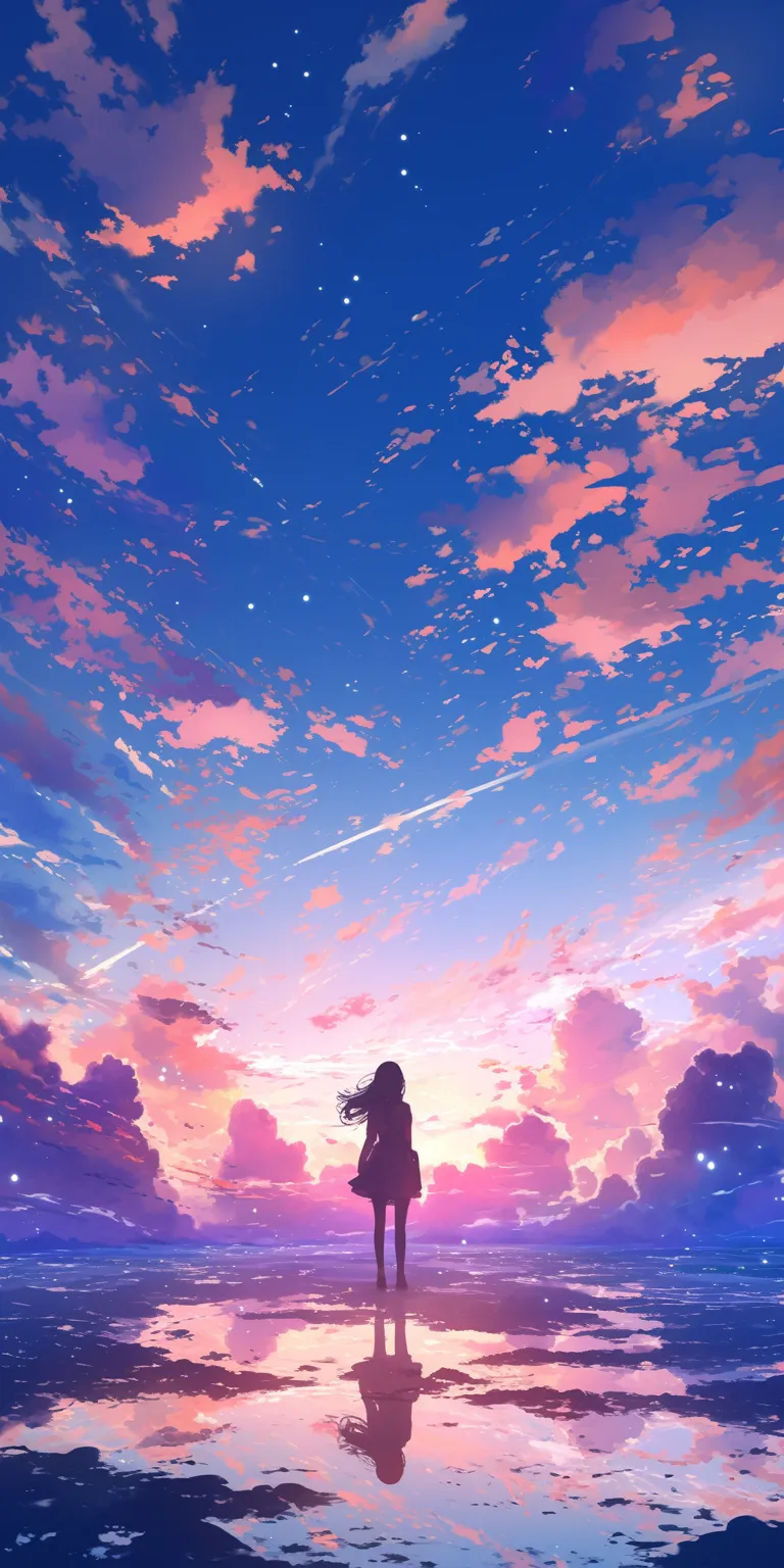 anime computer backgrounds sky, lockscreen, ghibli, franxx, yuru