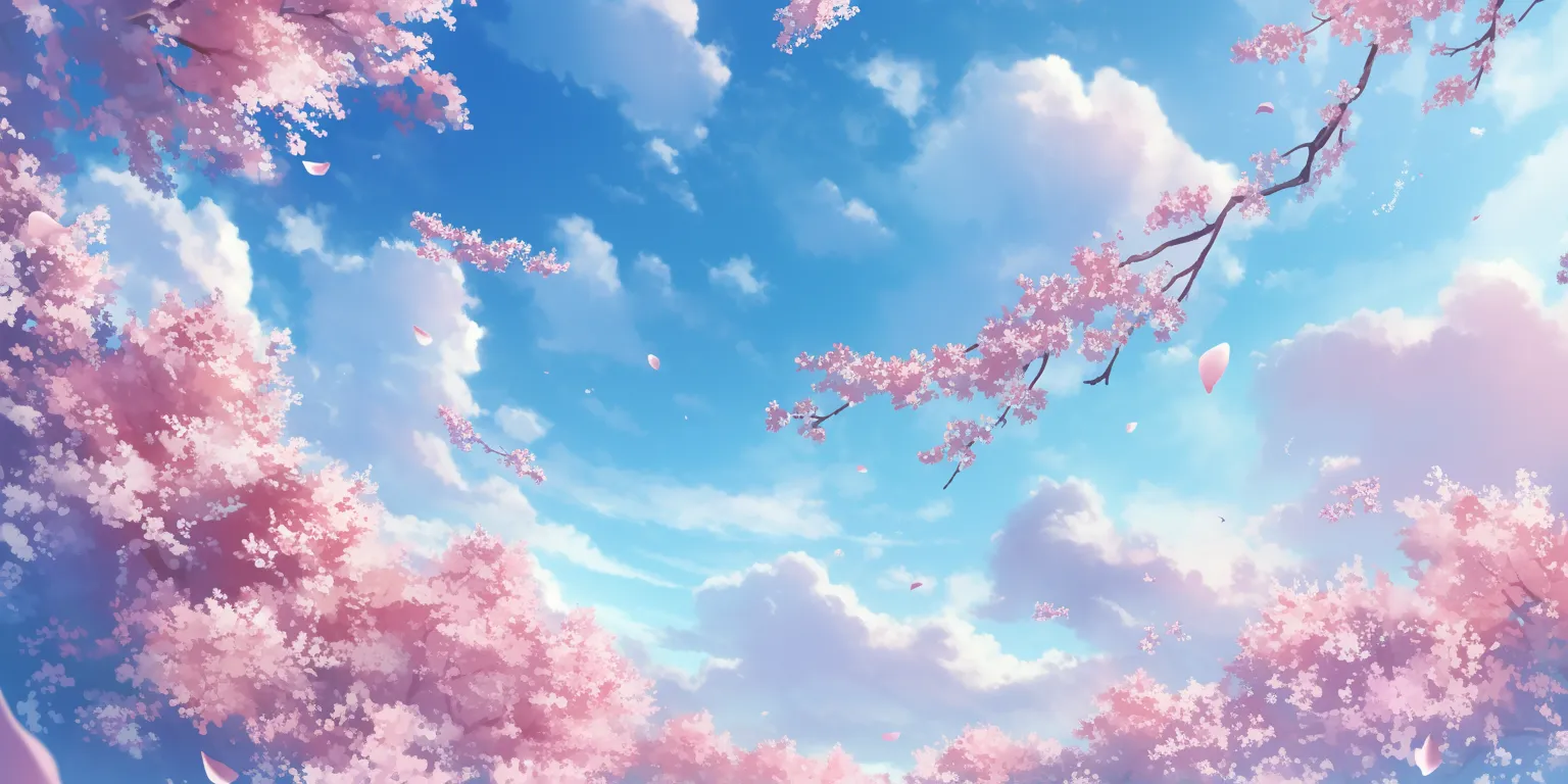cherry blossom anime wallpaper sakura, sky, blossom, background, ciel