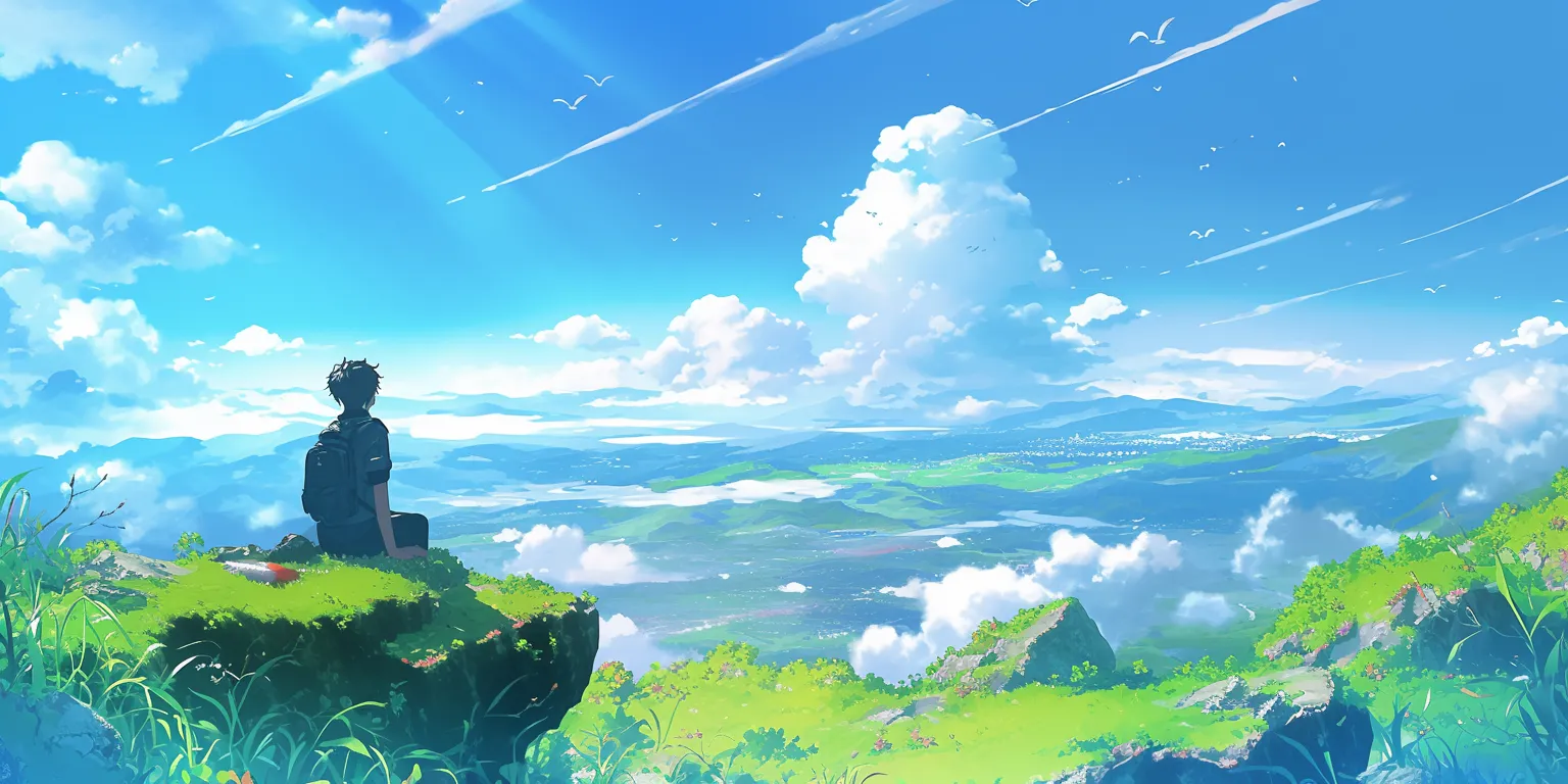 iphone moving wallpaper ghibli, evergarden, backgrounds, mountain, sky