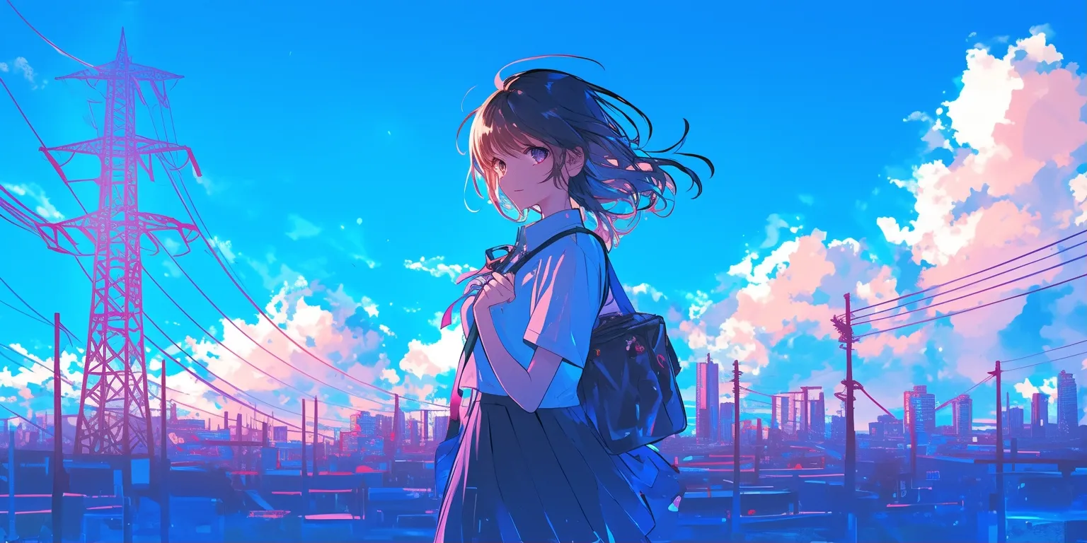 retro anime wallpaper lofi, 2560x1440, 1920x1080, 3440x1440, sky