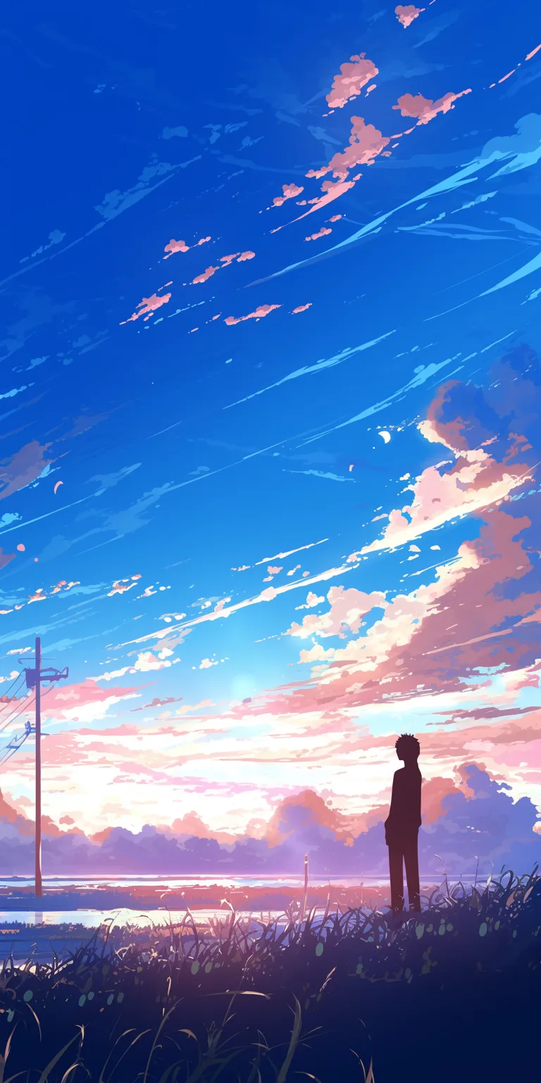 anime desktop wallpaper sky, sunset, ciel, lockscreen, scenery