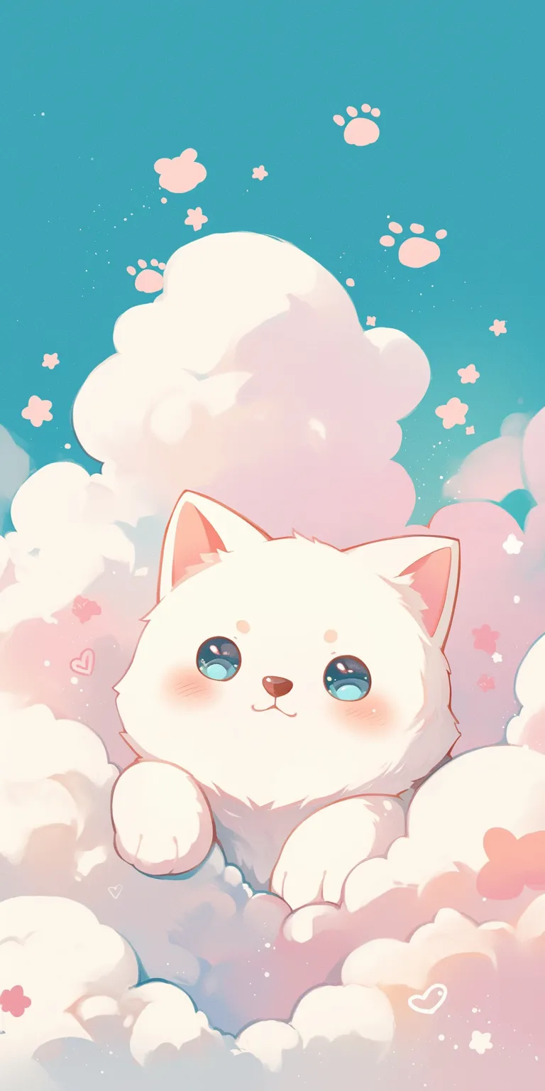 cute dogs wallpapers kitty, sky, pastel, kawaii, soft