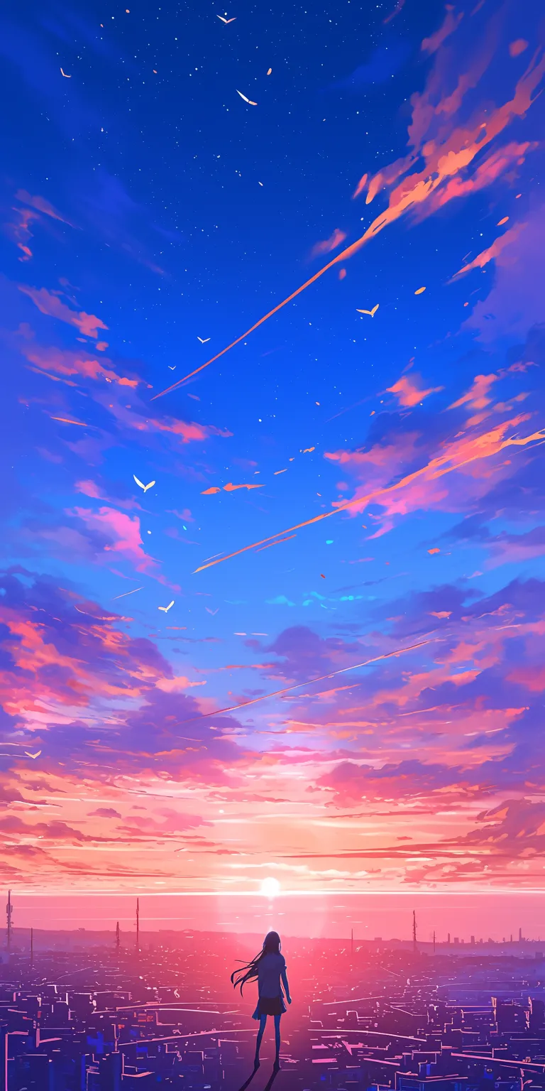 high quality anime wallpapers sky, sunset, ciel, noragami, lockscreen