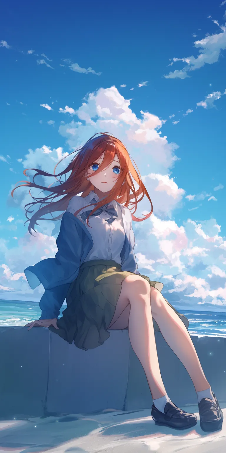 the quintessential quintuplets wallpaper nishimiya, ponyo, toubun, ocean, hinata