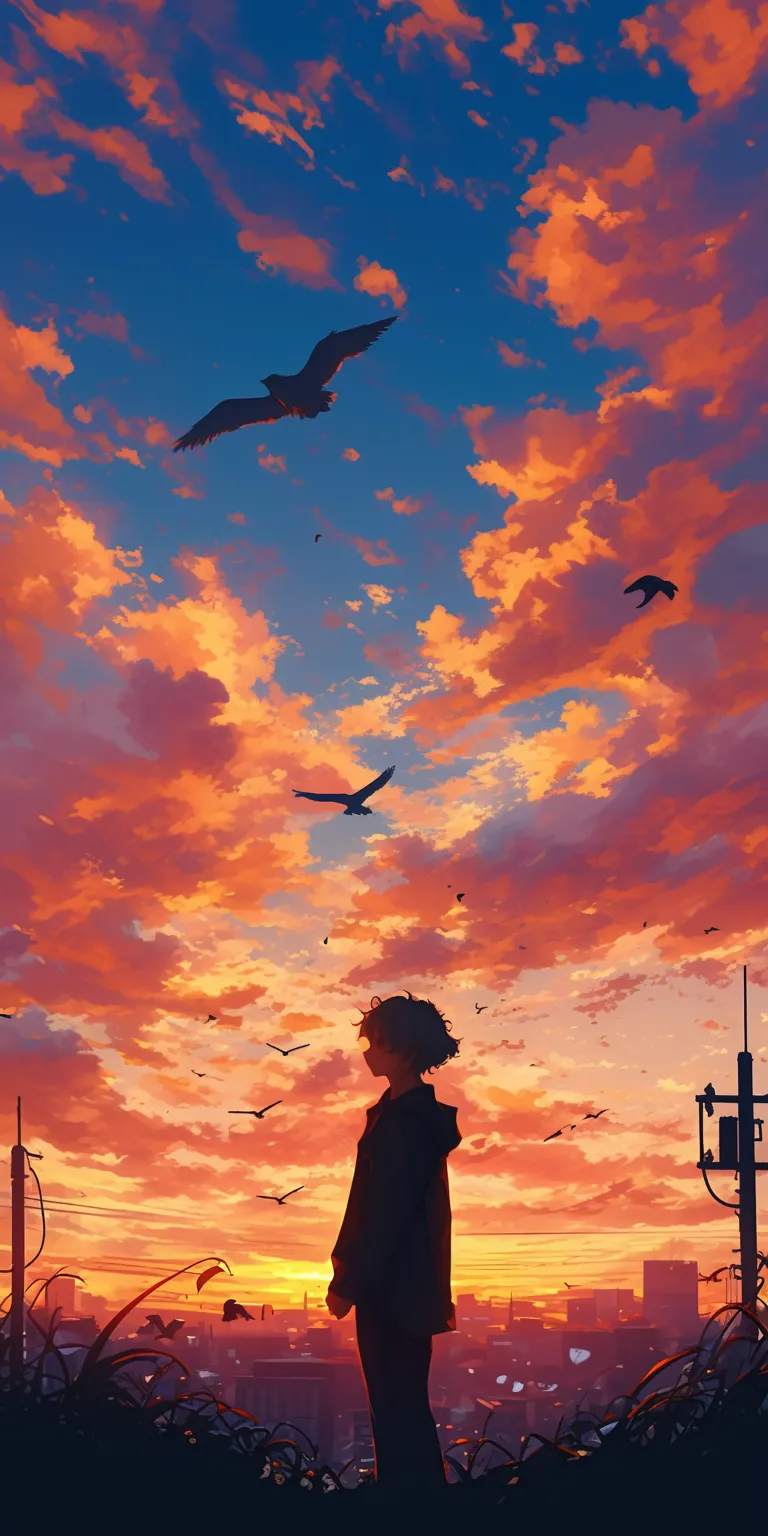anime wallpaper ipad champloo, sky, flcl, sunset, haru