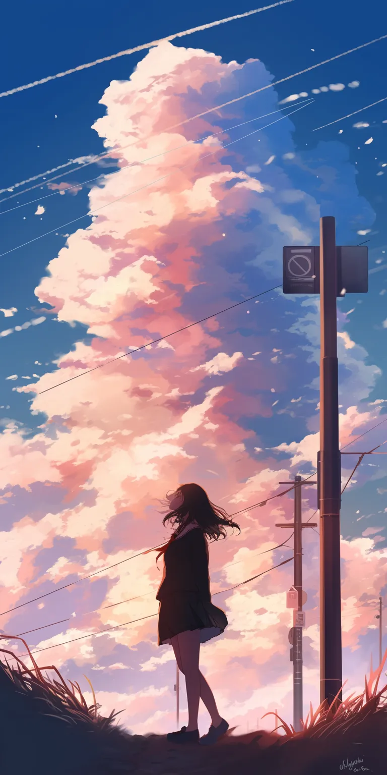 anime computer backgrounds sky, lofi, flcl, lockscreen, sunset