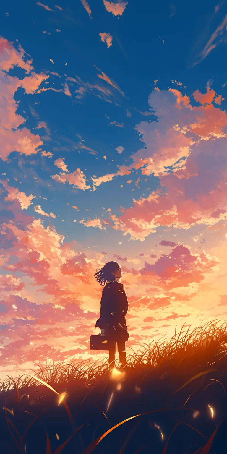 cartoon desktop wallpaper flcl, sunset, touka, ghibli, sky