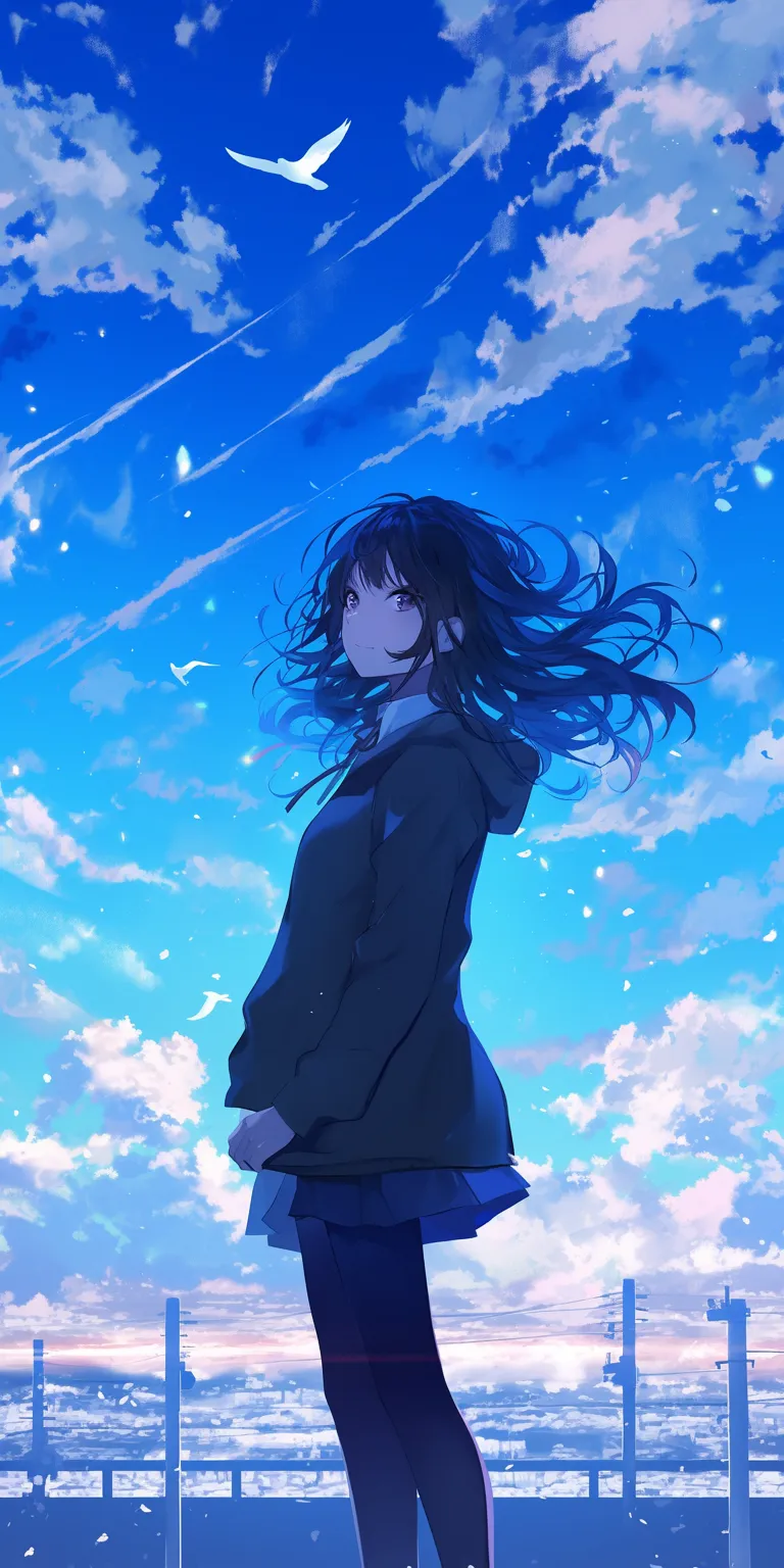 hd anime wallpapers hyouka, juuzou, sky, erased, haru