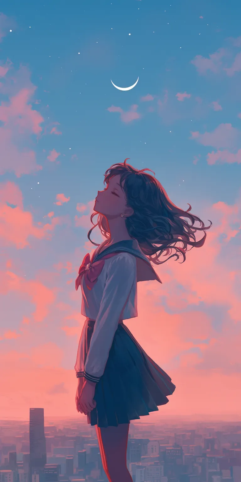 cute sailor moon wallpaper sky, 1920x1080, sunset, sakura, 2560x1440