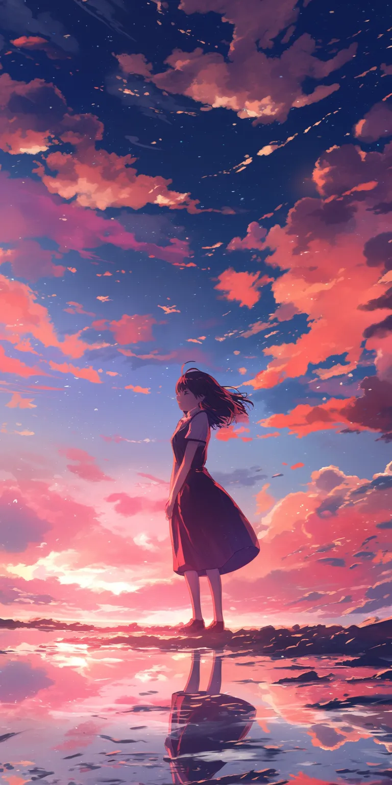 anime wallpaper for phone sky, hyouka, sunset, nishimiya, ghibli