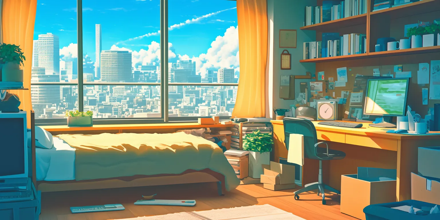 bedroom anime background 3440x1440, lofi, room, bedroom, 2560x1440